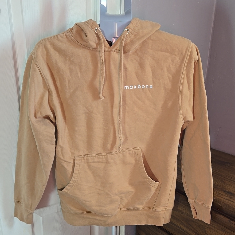 Maxbone Tan Hoodie Dog Hair Don't Care Leisure Cozy Fall Winter Neutral